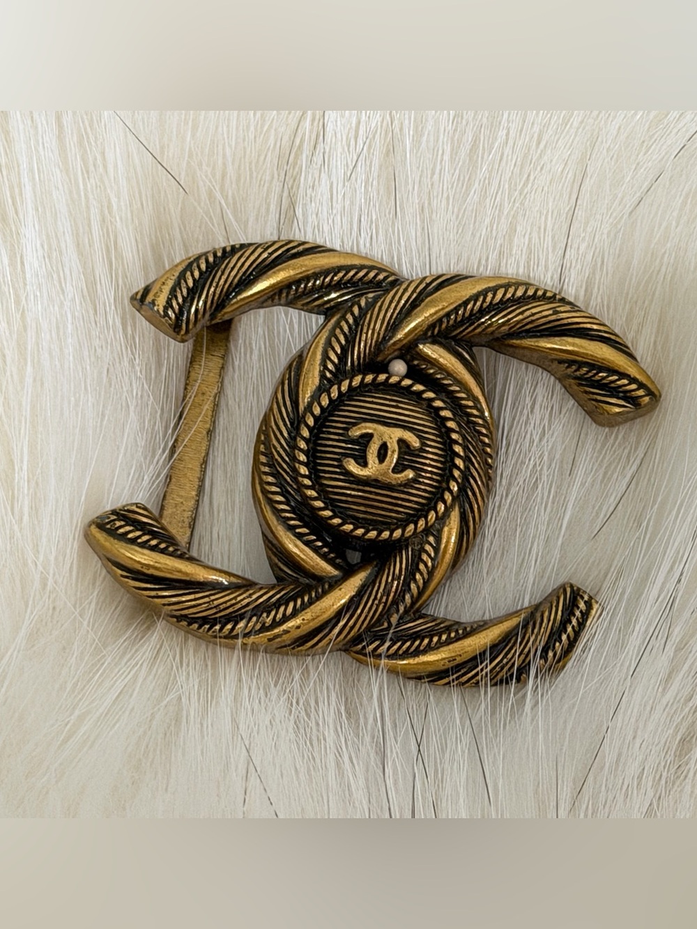 Chanel CC Rope Belt Buckle Gold Tone Vintage Replacement Buckle Women’s RARE